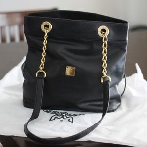MCM Black and Gold Purse Handbag w/ Dust Bag